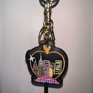 Coach Souvenir Skyline Apple Bag Charm Keychain